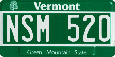 VT license plate NSM520