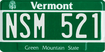VT license plate NSM521
