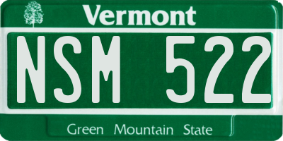 VT license plate NSM522