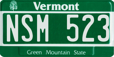 VT license plate NSM523