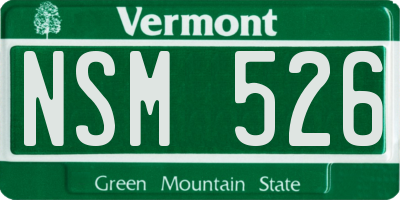 VT license plate NSM526