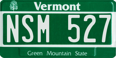 VT license plate NSM527