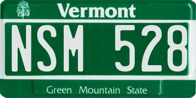 VT license plate NSM528