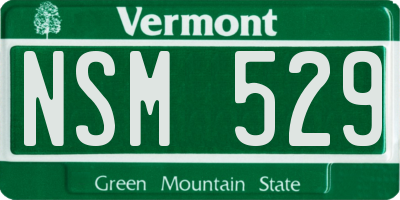 VT license plate NSM529