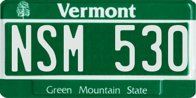 VT license plate NSM530