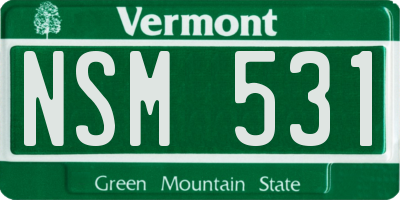 VT license plate NSM531
