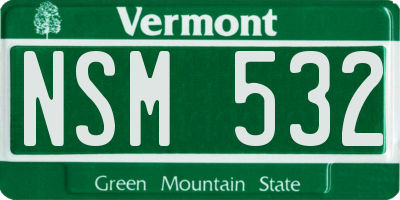 VT license plate NSM532