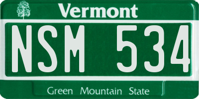 VT license plate NSM534