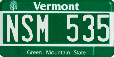 VT license plate NSM535