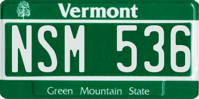 VT license plate NSM536
