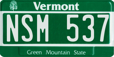 VT license plate NSM537