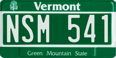 VT license plate NSM541