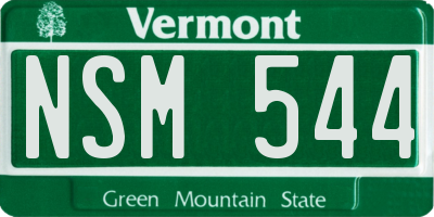 VT license plate NSM544