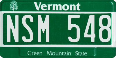VT license plate NSM548