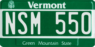 VT license plate NSM550