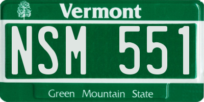 VT license plate NSM551