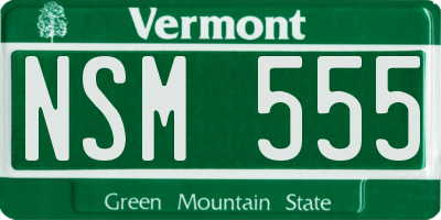 VT license plate NSM555