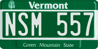 VT license plate NSM557