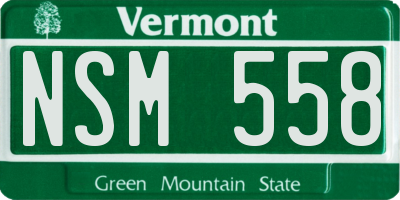 VT license plate NSM558