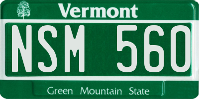 VT license plate NSM560