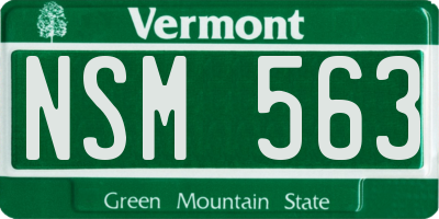 VT license plate NSM563