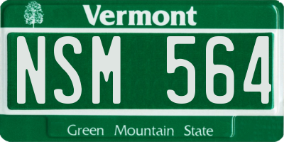 VT license plate NSM564