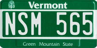 VT license plate NSM565