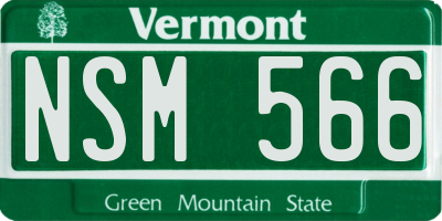 VT license plate NSM566