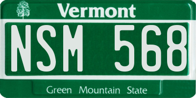 VT license plate NSM568