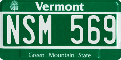VT license plate NSM569