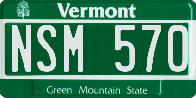 VT license plate NSM570