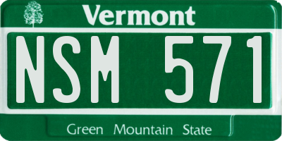 VT license plate NSM571