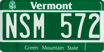 VT license plate NSM572