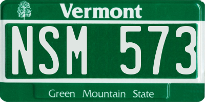 VT license plate NSM573
