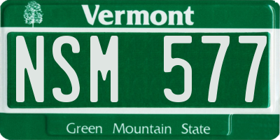 VT license plate NSM577