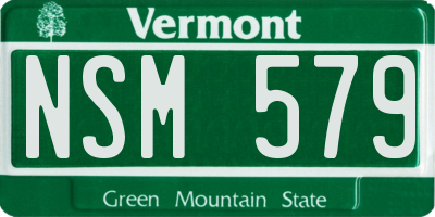 VT license plate NSM579