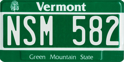 VT license plate NSM582