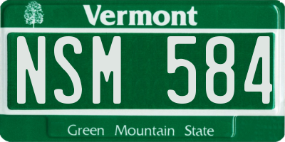 VT license plate NSM584