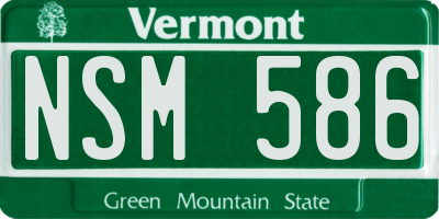 VT license plate NSM586