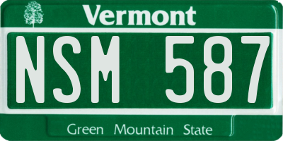 VT license plate NSM587