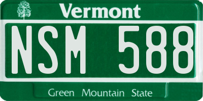 VT license plate NSM588
