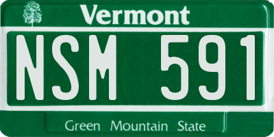 VT license plate NSM591