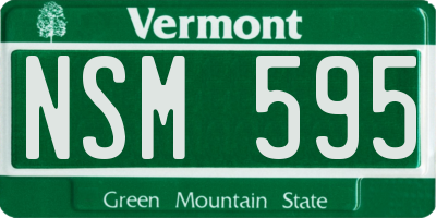 VT license plate NSM595
