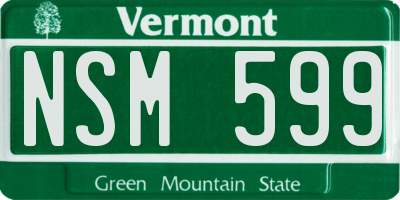 VT license plate NSM599