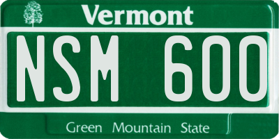 VT license plate NSM600