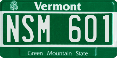 VT license plate NSM601
