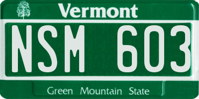 VT license plate NSM603