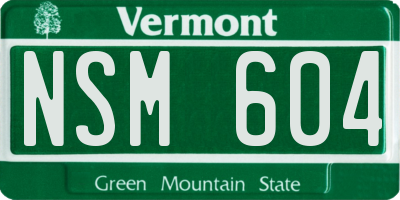 VT license plate NSM604