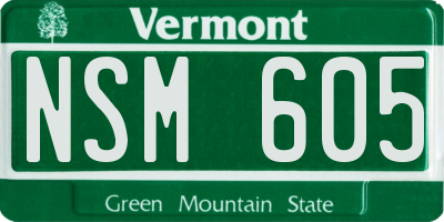 VT license plate NSM605