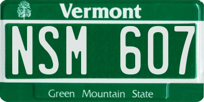 VT license plate NSM607